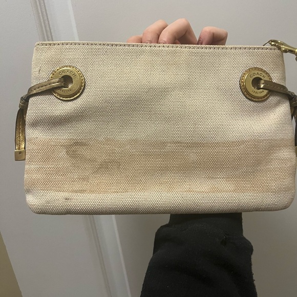 Rare Y2K COACH Audrey Starfish Beach Beige Crystals Large Wristlet Pouch NEW CON - Picture 10 of 15